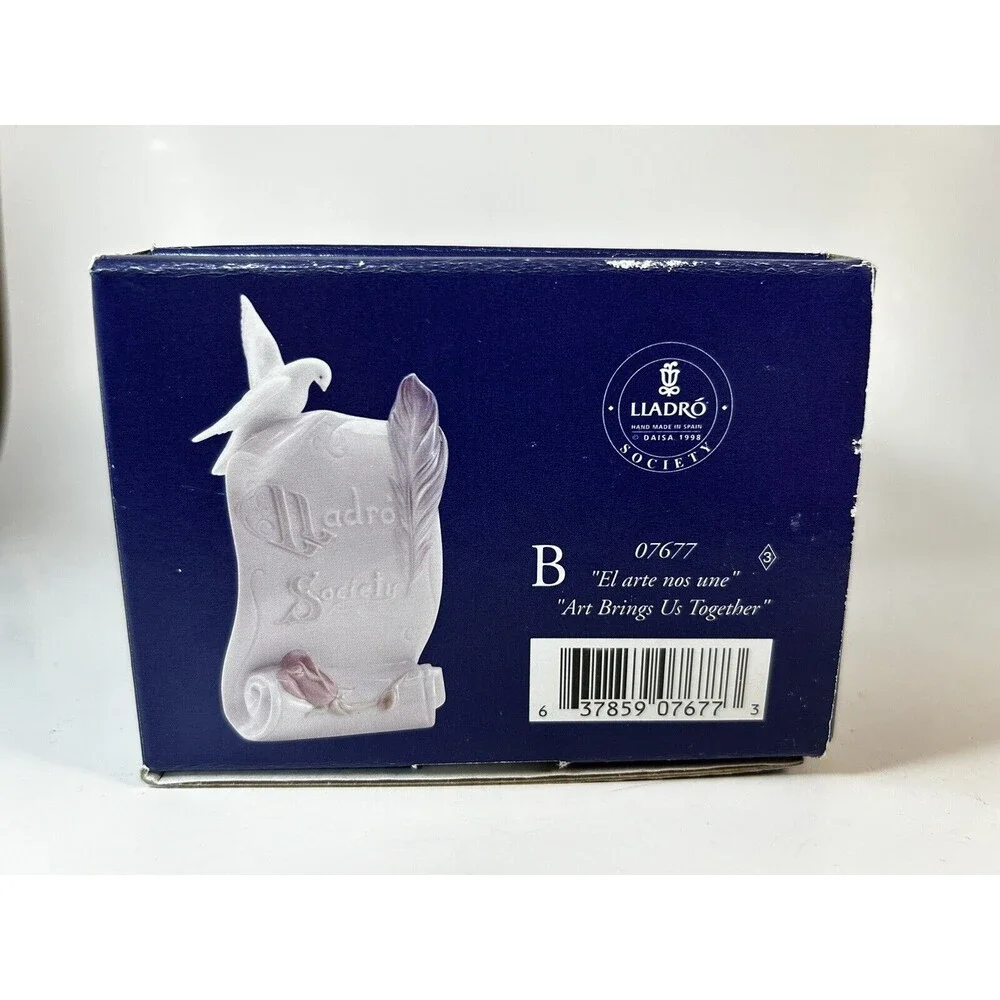Lladro Collector's Society Scroll With Dove Art. Brings Us Together New In Box